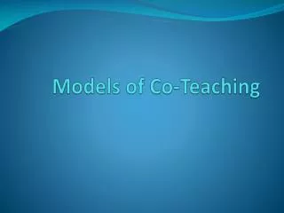 Models of Co-Teaching