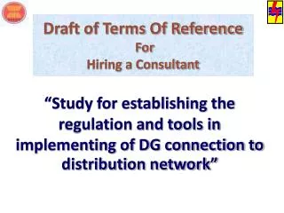 Draft of Terms Of Reference For Hiring a Consultant