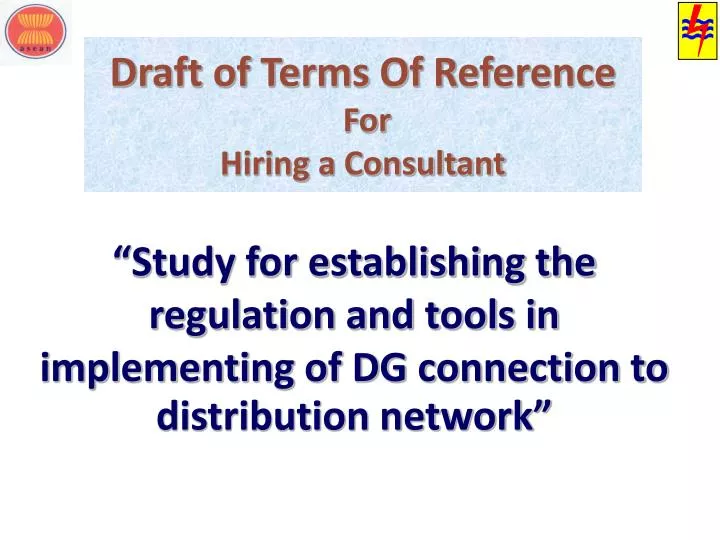 draft of terms of reference for hiring a consultant