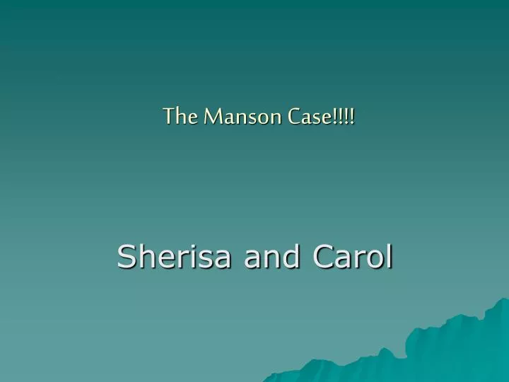 the manson case