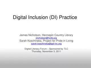 Digital Inclusion (DI) Practice