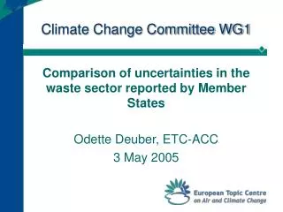 Climate Change Committee WG1