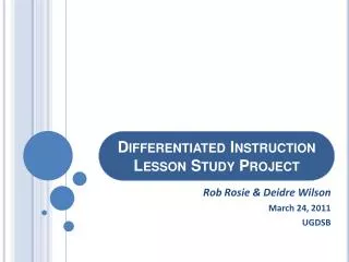 Differentiated Instruction Lesson Study Project