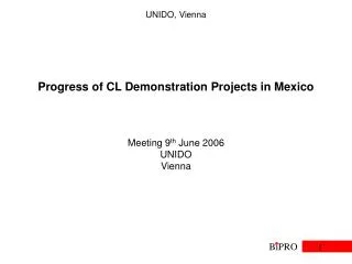 Progress of CL Demonstration Projects in Mexico