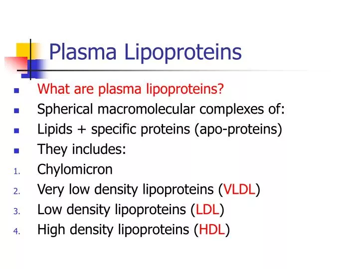 plasma lipoproteins