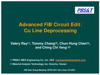 Advanced FIB Circuit Edit: Cu Line Deprocessing