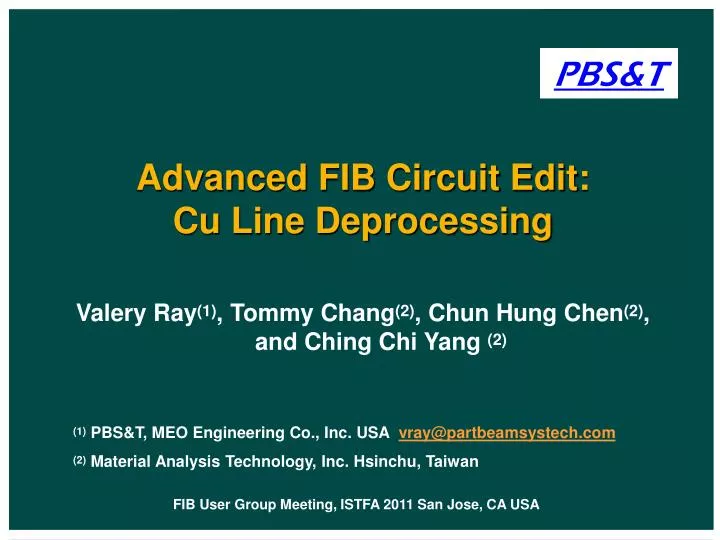 advanced fib circuit edit cu line deprocessing
