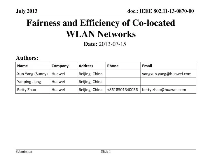 fairness and efficiency of co located wlan networks