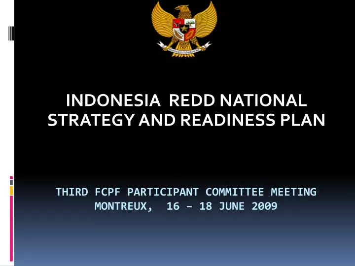 indonesia redd national strategy and readiness plan