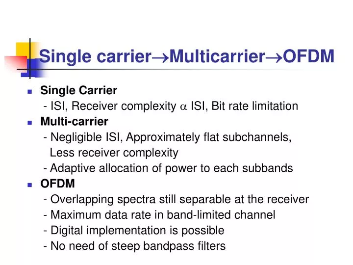single carrier multicarrier ofdm