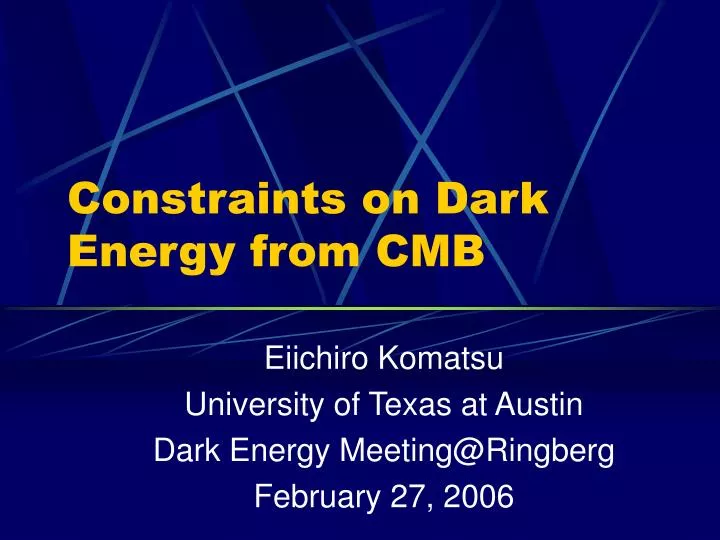 constraints on dark energy from cmb