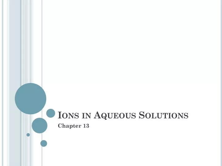 ions in aqueous solutions