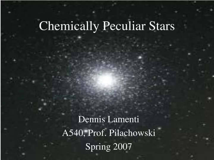chemically peculiar stars