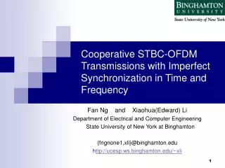Cooperative STBC-OFDM Transmissions with Imperfect Synchronization in Time and Frequency