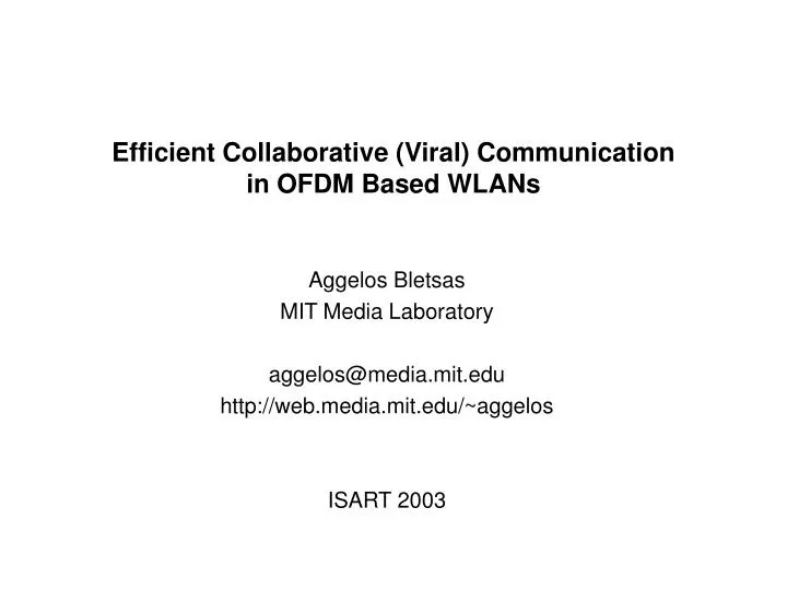 efficient collaborative viral communication in ofdm based wlans