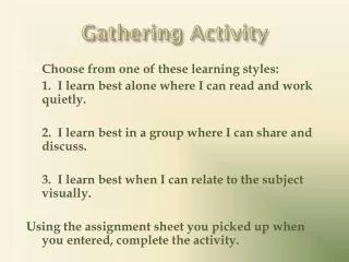 Gathering Activity