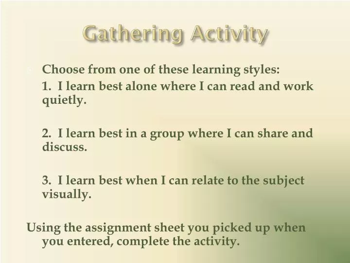 gathering activity