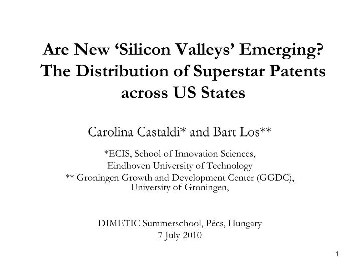 are new silicon valleys emerging the distribution of superstar patents across us states