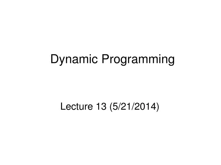 dynamic programming