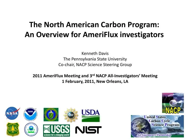 t he north american carbon program an overview for ameriflux investigators