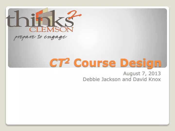 ct 2 course design