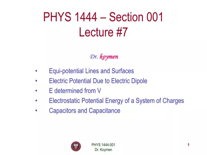 phys 1444 section 001 lecture 7