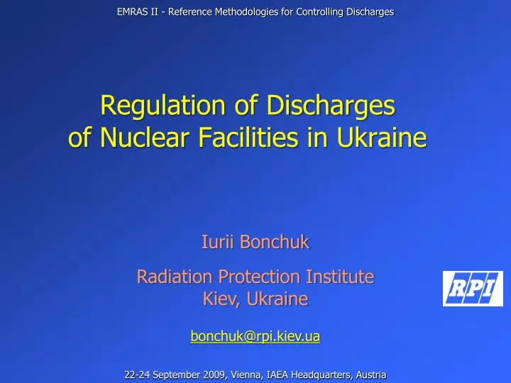 regulation of discharges of nuclear facilities in ukraine