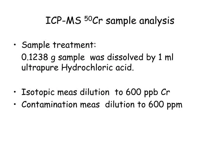 icp ms 50 cr sample analysis