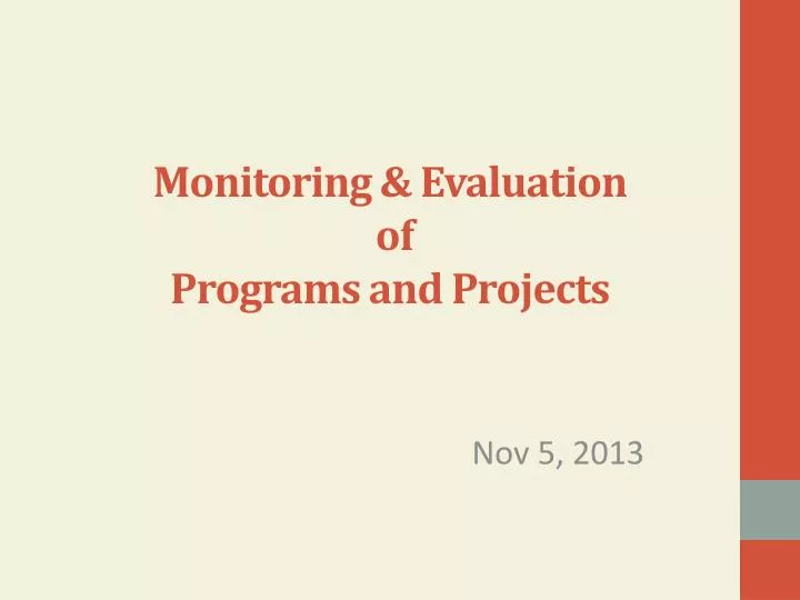 monitoring evaluation of programs and projects