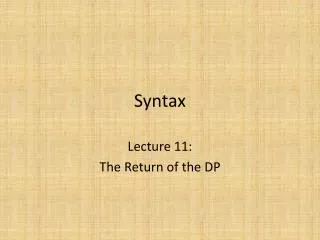 Syntax