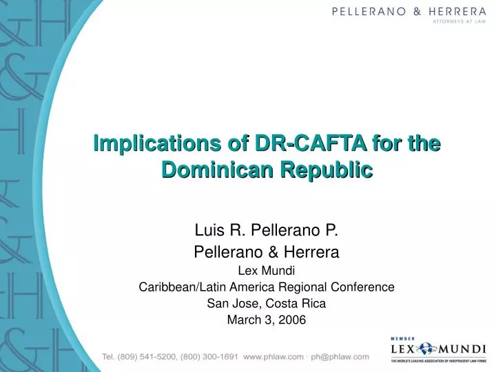 implications of dr cafta for the dominican republic