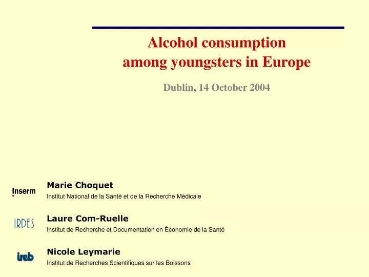 alcohol consumption among youngsters in europe