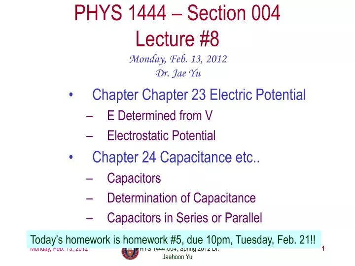 phys 1444 section 004 lecture 8