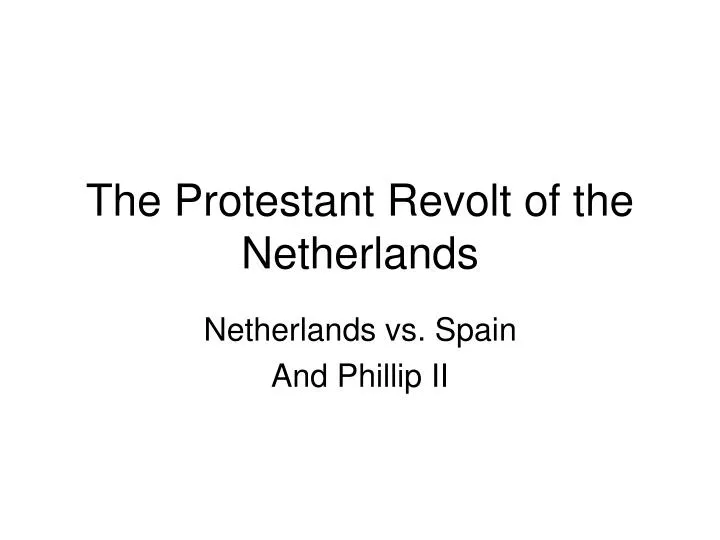 the protestant revolt of the netherlands