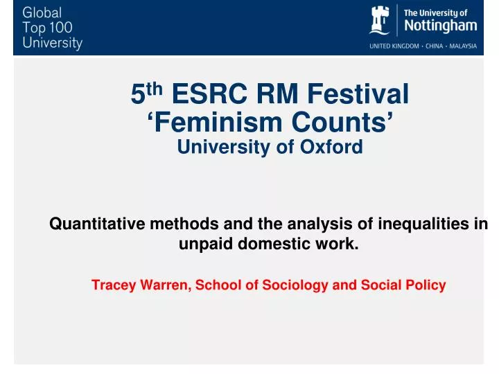 5 th esrc rm festival feminism counts university of oxford