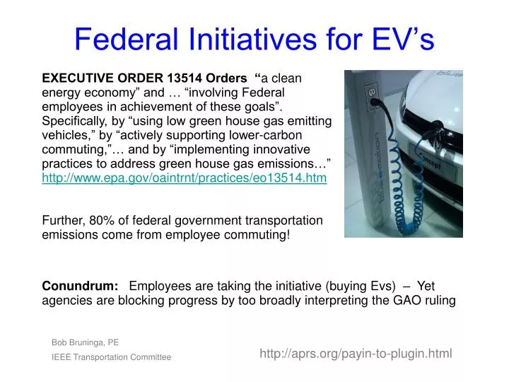 federal initiatives for ev s