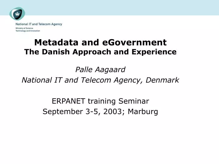 metadata and egovernment the danish approach and experience