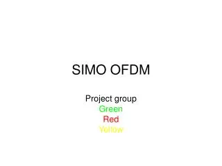 SIMO OFDM