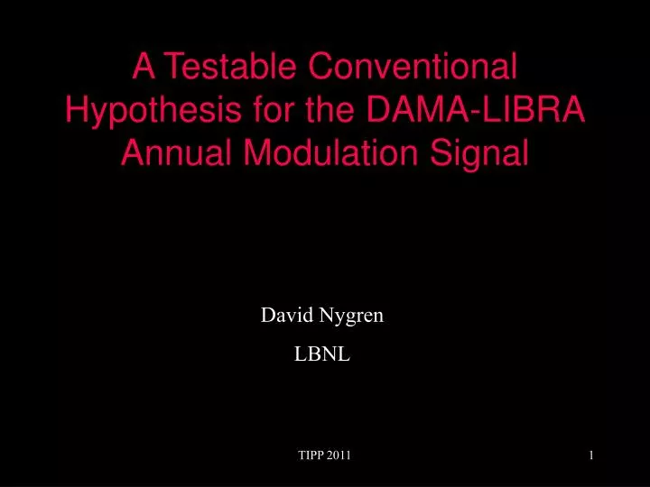 a testable conventional hypothesis for the dama libra annual modulation signal