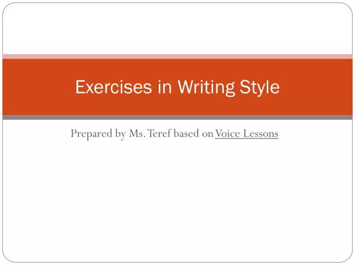 exercises in writing style