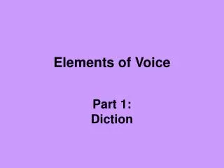 Elements of Voice