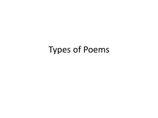 types of poems
