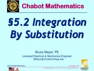 Bruce Mayer, PE Licensed Electrical &amp; Mechanical Engineer BMayer@ChabotCollege