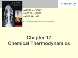 Chapter 17 Chemical Thermodynamics