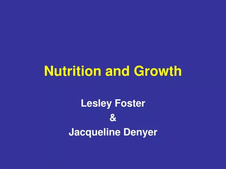 nutrition and growth