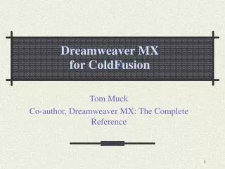 Dreamweaver MX for ColdFusion