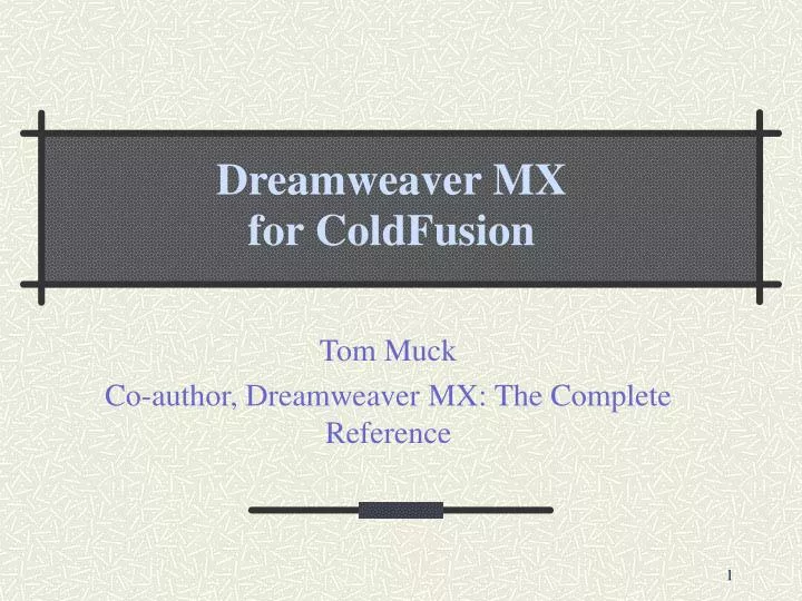 dreamweaver mx for coldfusion