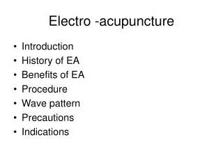 Electro -acupuncture