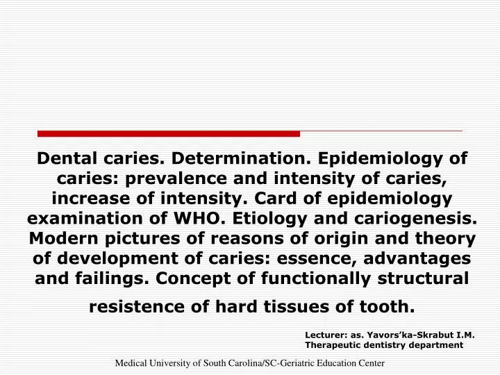 lecturer as yavors ka skrabut i m therapeutic dentistry department