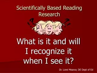 Scientifically Based Reading Research